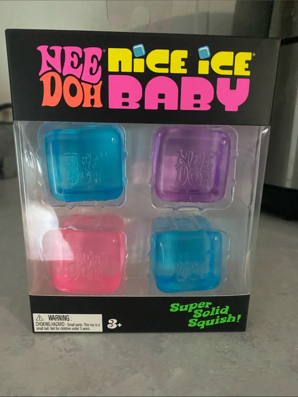 NeeDoh Baby Super Solid Squish - Pink, Purple, Teal Set